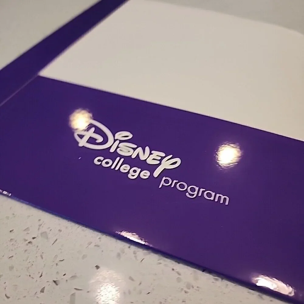 Walt Disney College Education purple Folder Binder Empty Mickey Mouse Logo